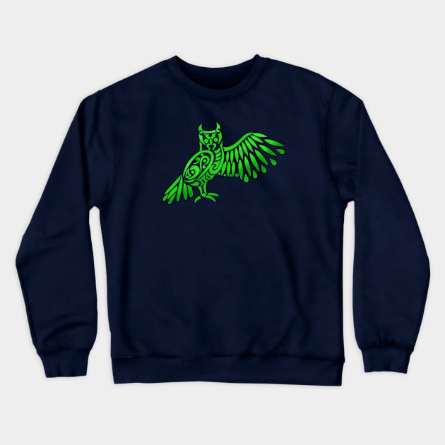 Owl Tribal Design Crewneck Sweatshirt by Alaina Williams